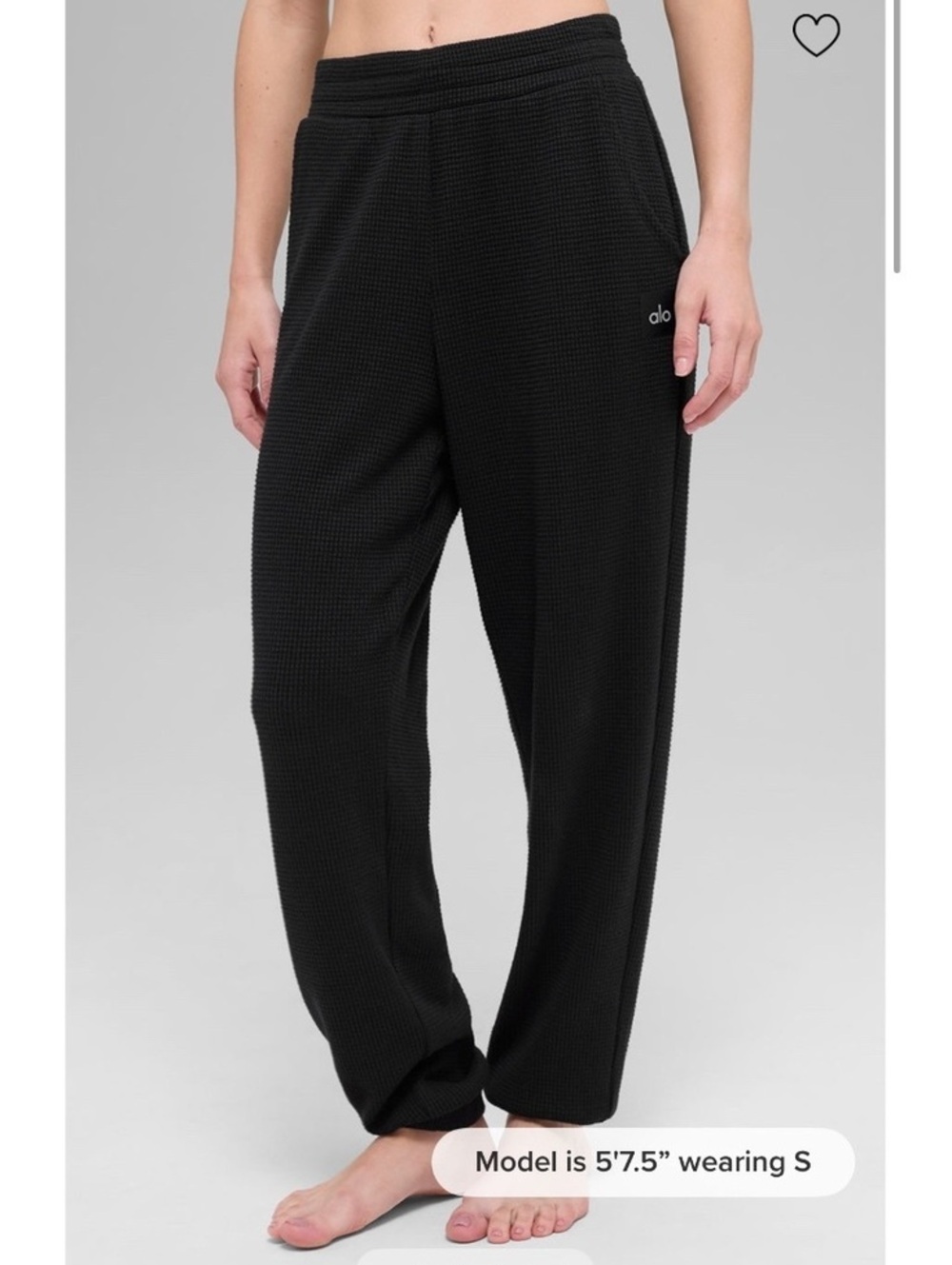 Alo Yoga Womens Waffle Weekend Escape Jogger black large